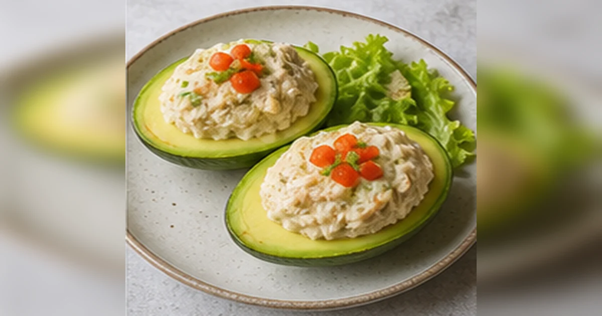 Palta rellena servido en una mesa de cocina peruana