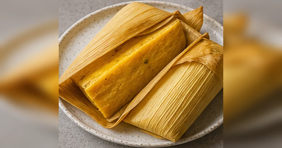 Receta de tamales peruanos servido en una mesa de cocina peruana